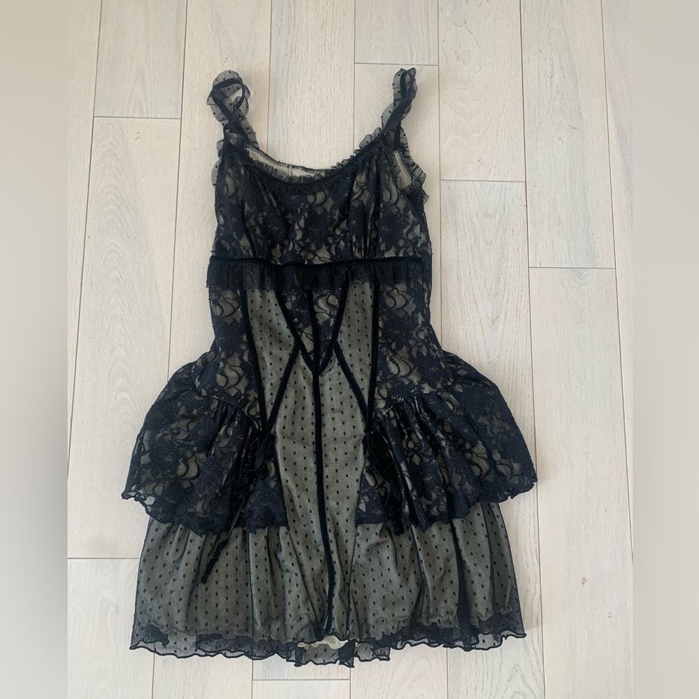 beautiful gothic style mesh overlay dress